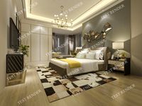 luxury modern bedroom suite in hotel