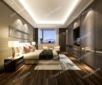 luxury modern bedroom suite in hotel