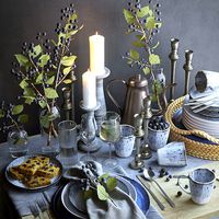 Table setting with brunches and berries