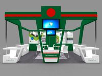 Exhibition stall 3d model 7x6 mtr 3 sides open