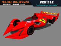 Low Poly Simple Car F1-E21