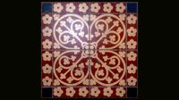 Decorative Medieval Ceramic Floor Tile an Authentic Replic