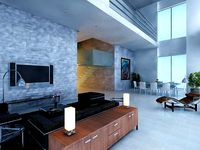 Photorealistic Living Dining Room 066 3D Model