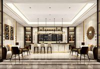 modern living room and minibar