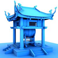 drum tower HaNoi Vietnamese 3D model