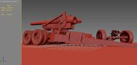 Heuser portable artillery on wheels 3dmodel
