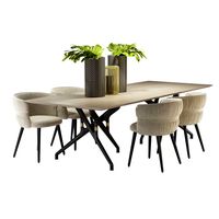TORSO TABLE 837 TR and POTOCCO COULISSE ARMCHAIR