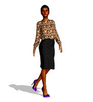 Woman in pencil skirt
