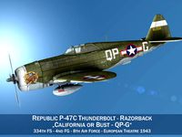 Republic P-47C Thunderbolt - California or Bust - QP-G