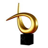 Modern table sculpture gold black