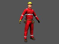 Offshore Worker Low Poly