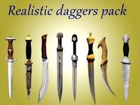 Realistic set of daggers