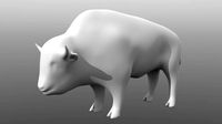 Bison low poly base mesh