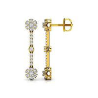 Linear Floret Drop Earring | 3D