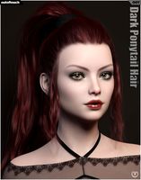 Dark Ponytail Hair for Genesis 3 and 8 Female