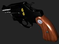38 Caliber Snub Nose Revolver OBJ and textured 3D Model