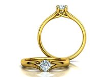 ENGAGEMENT REVERIE RING  Round Gem Cut  4 SIZES  N0271 | 3D