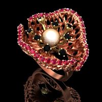 Ring Poppy flower | 3D