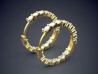 Earrings With Diamonds CAD 3056 | 3D