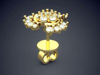 Brooch With Diamonds CAD-3153 | 3D