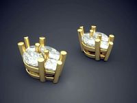 Earrings With Diamonds CAD-3292 | 3D