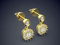 Earrings With Diamonds CAD-3351 | 3D