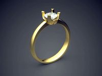 Engagement Ring With Diamond CAD-3370 | 3D