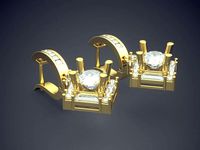 Earrings With Diamonds CAD-3400 | 3D