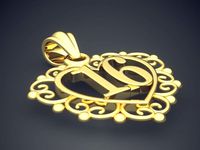 16 Number Pendant CAD-3491 | 3D