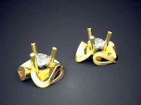 Earrings With Diamonds CAD-4610 | 3D