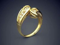 Uncommon Designed Ring With Diamonds Inside CAD 5060 | 3D