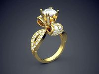 Engagement Ring With Diamonds CAD-5404 | 3D
