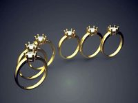 Engagement Rings With Diamond CAD-6001 | 3D