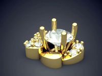 Diamond Brooch CAD-6346 | 3D