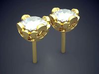 Earrings With Diamond CAD-6513 | 3D