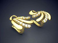 Earrings With Diamonds CAD-6810 | 3D