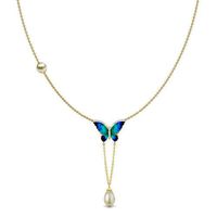 V-Drop Butterfly Necklace | 3D