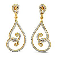 Drop Shaped Drop Earrings With Diamonds  11 | 3D
