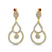 Drop Shaped Drop Earrings With Diamonds  9 | 3D