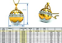 Golden Semisphere Shaped Pendant With Diamonds 1 | 3D