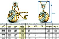 Golden Semisphere Shaped Pendant With Diamonds | 3D