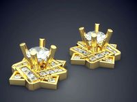 Intertwine Square Brooches With Diamonds CAD 3022 | 3D