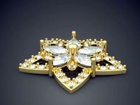 Star Shaped Brooch With Diamonds CAD 3033 | 3D