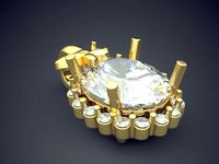 Pendant With Diamonds CAD-3140 | 3D