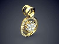Pendant With Diamonds CAD-3191 | 3D