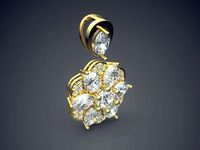 Pendant With Diamonds CAD-3205 | 3D