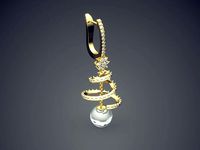 Pendant With Pearl CAD-3220 | 3D