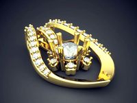 Pendant With Diamonds CAD-3311 | 3D