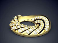 Pendant With Diamonds CAD-3333 | 3D