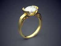 Pendant With Diamond CAD-3489 | 3D